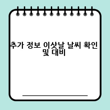 추가 정보 이삿날 날씨 확인 및 대비