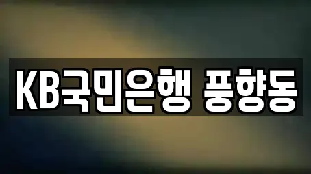 KB국민은행 풍향동