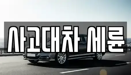 대전 동구 정동 렌트카 전문 사고대차 세륜
