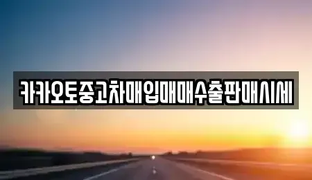 대전 동구 정동 중고차 전문 카카오토중고차매입매매수출판매시세